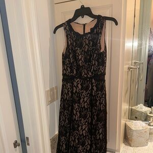 Black and nude lace gown